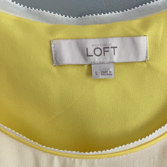 Yellow & White sleeveless top from LOFT Small - perfect for spring and summer! - Picture 2 of 6